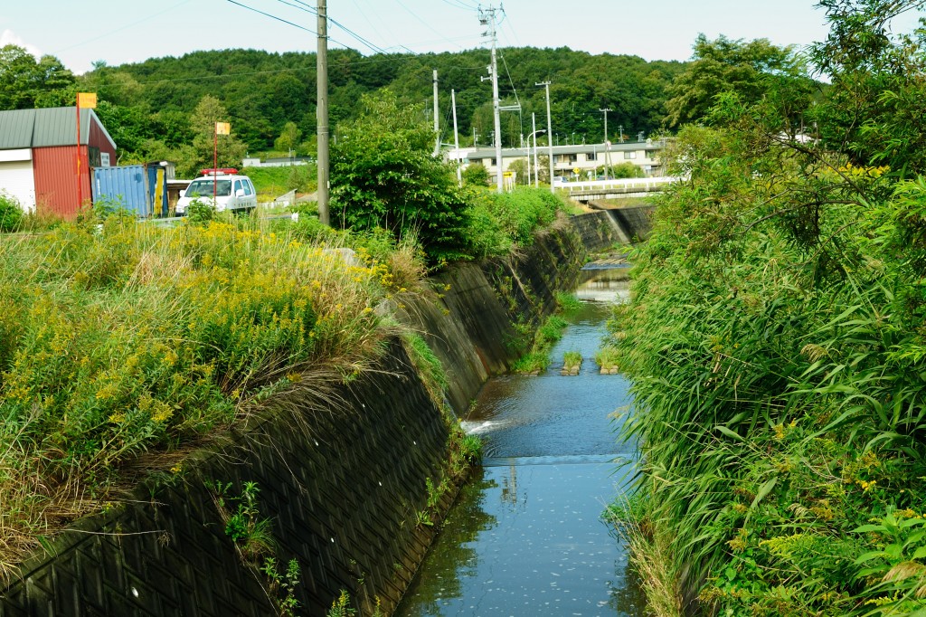 野幌川と立花川の合流点